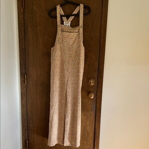 Lightweight corduroy floral overalls